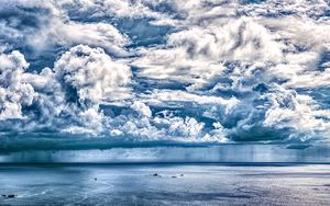 Preview wallpaper sea, clouds, sky, nature, blue