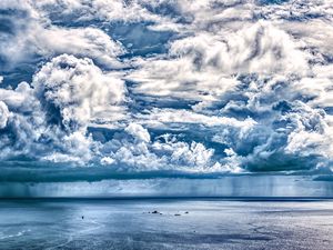 Preview wallpaper sea, clouds, sky, nature, blue