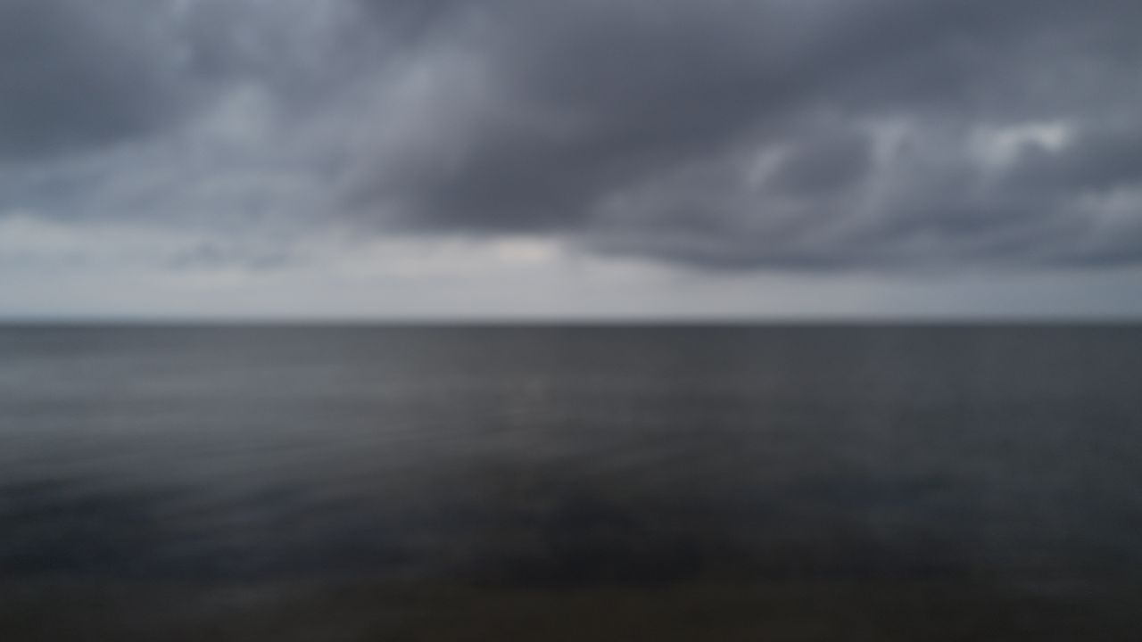 Wallpaper sea, clouds, sky, blur, dark