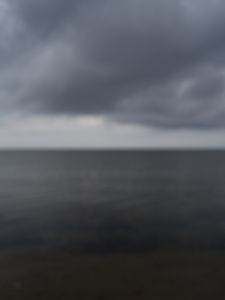 Preview wallpaper sea, clouds, sky, blur, dark