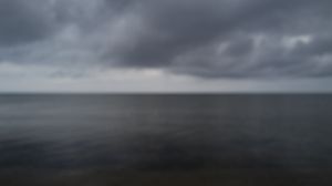 Preview wallpaper sea, clouds, sky, blur, dark