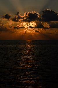 Preview wallpaper sea, clouds, twilight, dark