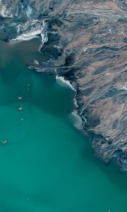 Preview wallpaper sea, coast, aerial view, relief, height
