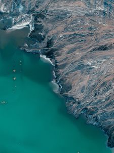 Preview wallpaper sea, coast, aerial view, relief, height