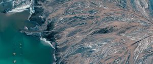 Preview wallpaper sea, coast, aerial view, relief, height
