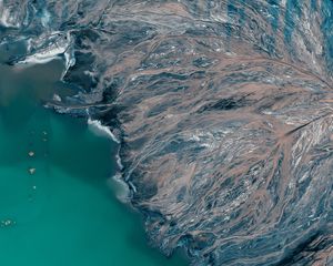 Preview wallpaper sea, coast, aerial view, relief, height