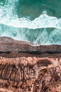 Preview wallpaper sea, coast, aerial view, cliff, waves