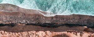 Preview wallpaper sea, coast, aerial view, cliff, waves