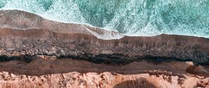 Preview wallpaper sea, coast, aerial view, cliff, waves