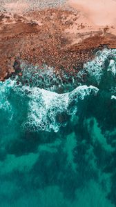 Preview wallpaper sea, coast, aerial view, beach, water
