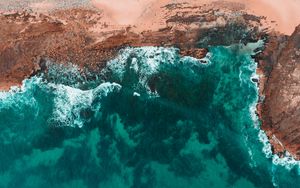 Preview wallpaper sea, coast, aerial view, beach, water