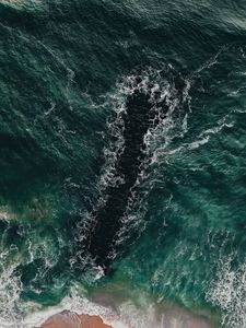 Preview wallpaper sea, coast, aerial view, water, breakwater