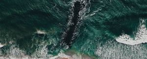 Preview wallpaper sea, coast, aerial view, water, breakwater