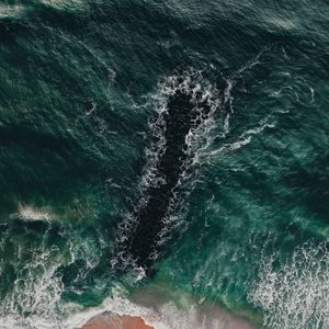 Preview wallpaper sea, coast, aerial view, water, breakwater
