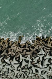 Preview wallpaper sea, coast, aerial view, surf, waves