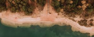 Preview wallpaper sea, coast, aerial view, sand, beach