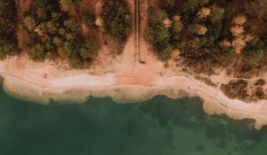 Preview wallpaper sea, coast, aerial view, sand, beach