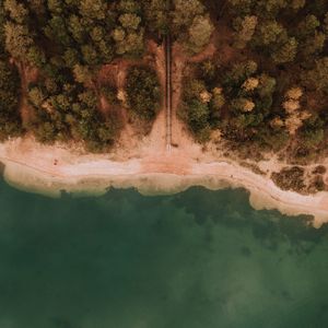 Preview wallpaper sea, coast, aerial view, sand, beach