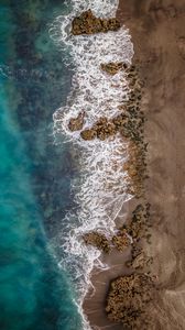 Preview wallpaper sea, coast, aerial view, water, beach