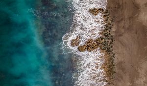 Preview wallpaper sea, coast, aerial view, water, beach