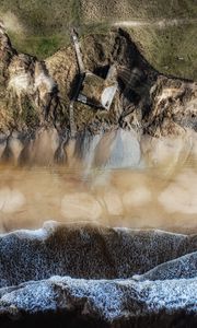 Preview wallpaper sea, coast, cliff, nature, aerial view