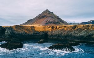 Preview wallpaper sea, coast, hill, water, rocks