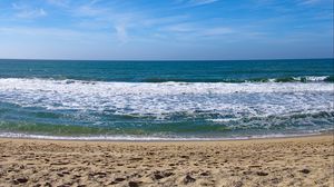 Preview wallpaper sea, coast, horizon, sand, sky