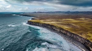 Preview wallpaper sea, coast, landscape, nature, clouds