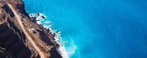 Preview wallpaper sea, coast, road, aerial view