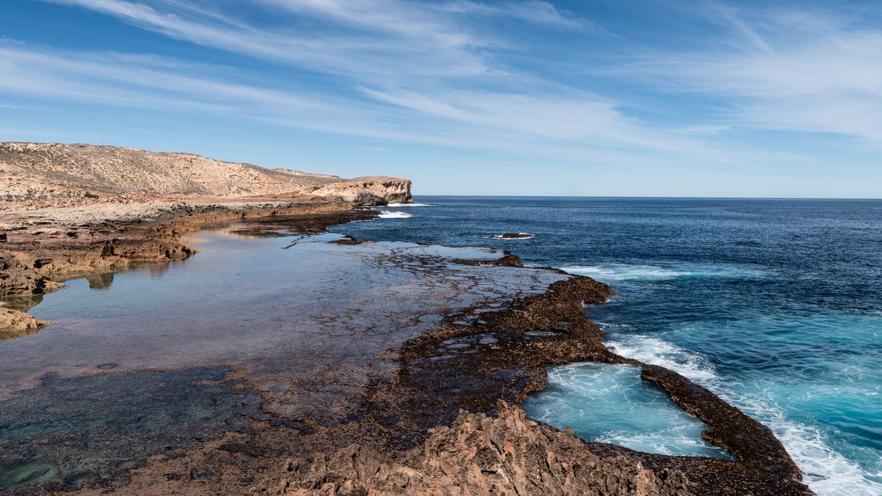 Wallpaper sea, coast, rocks, horizon, nature