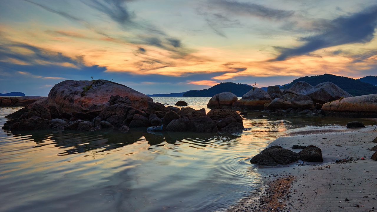 Wallpaper sea, coast, rocks, beach, water, landscape