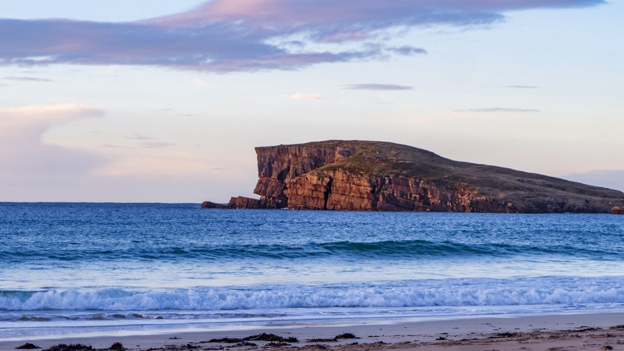 Wallpaper sea, coast, sand, rock, landscape, nature