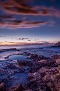 Preview wallpaper sea, coast, stones, sunset, spain