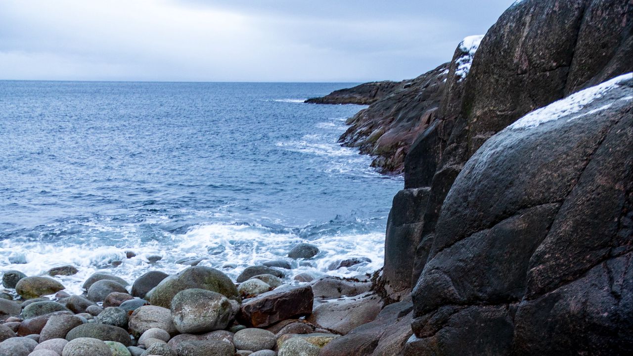 Wallpaper sea, coast, stones, rocks, waves