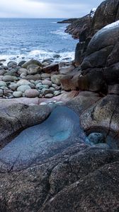 Preview wallpaper sea, coast, stones, rocks, waves