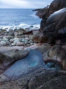 Preview wallpaper sea, coast, stones, rocks, waves