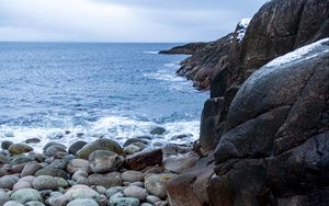Preview wallpaper sea, coast, stones, rocks, waves