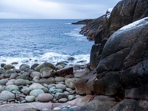 Preview wallpaper sea, coast, stones, rocks, waves