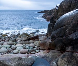 Preview wallpaper sea, coast, stones, rocks, waves