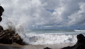 Preview wallpaper sea, coast, stones, foam