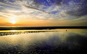 Preview wallpaper sea, coast, sunset, nature, landscape