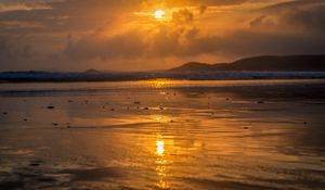 Preview wallpaper sea, coast, sunset, water, sunlight