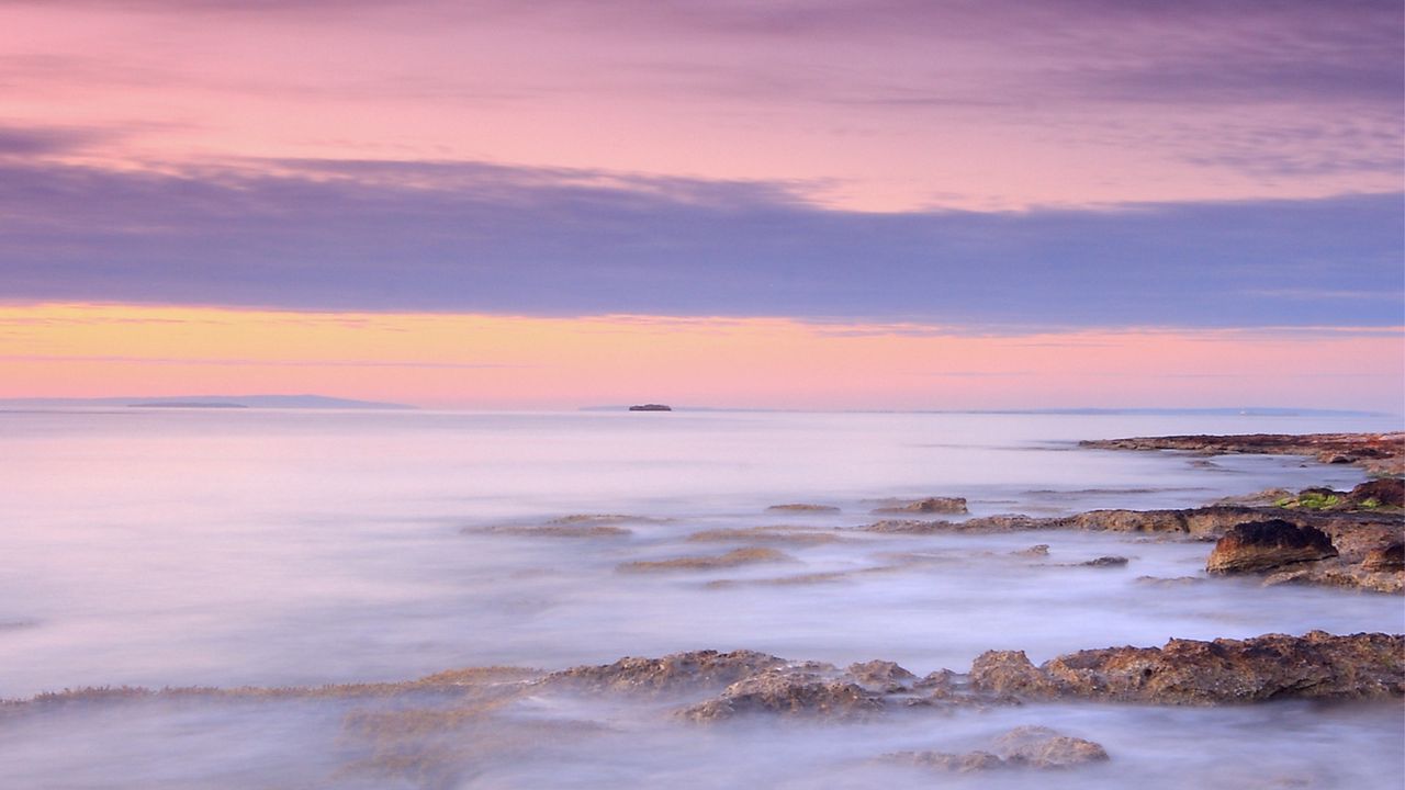 Wallpaper sea, distance, sunrise
