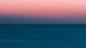 Preview wallpaper sea, dusk, moon, horizon, landscape