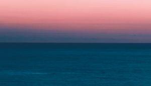 Preview wallpaper sea, dusk, moon, horizon, landscape