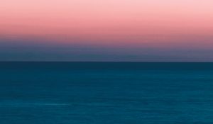 Preview wallpaper sea, dusk, moon, horizon, landscape