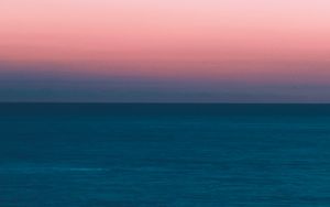 Preview wallpaper sea, dusk, moon, horizon, landscape