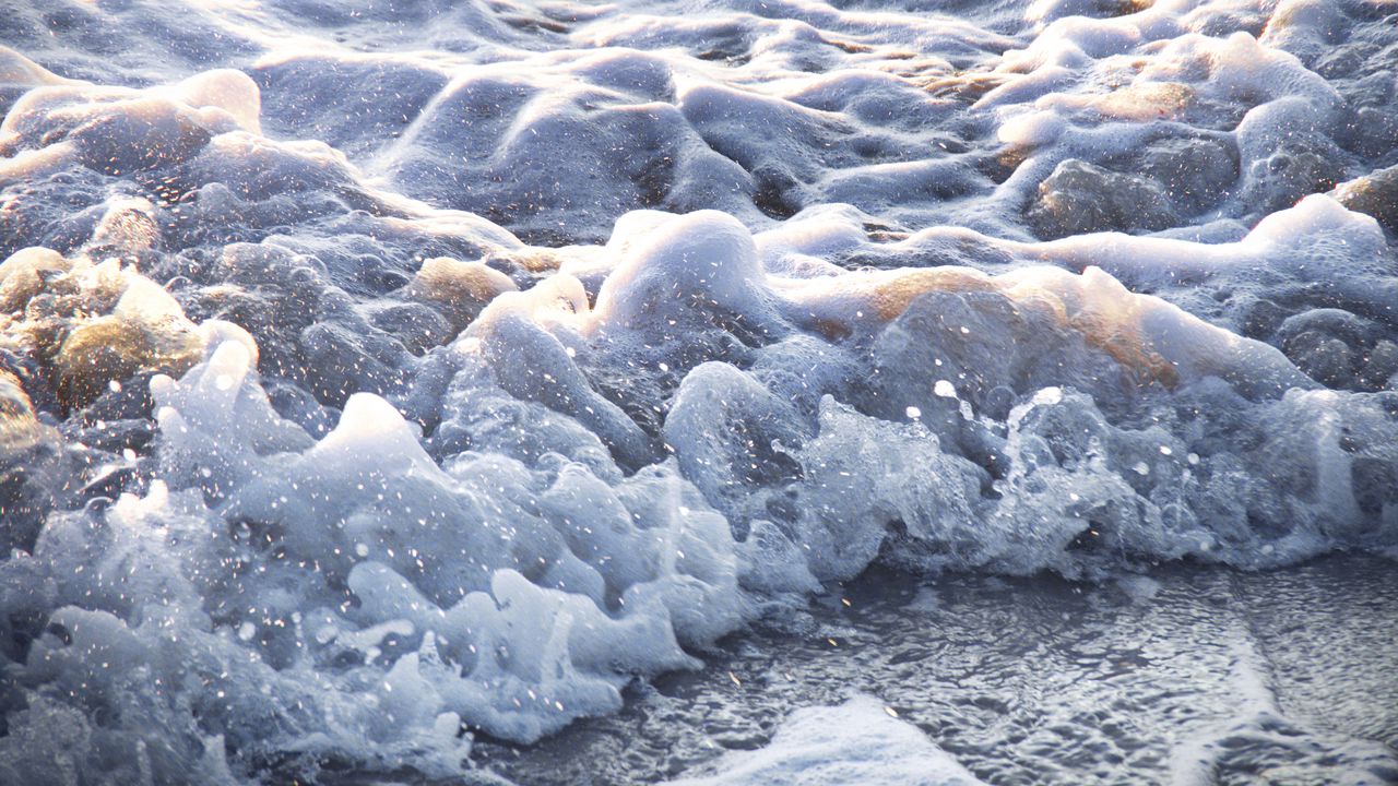 Wallpaper sea, foam, splashes, nature