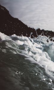 Preview wallpaper sea, foam, spray, close-up