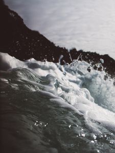 Preview wallpaper sea, foam, spray, close-up
